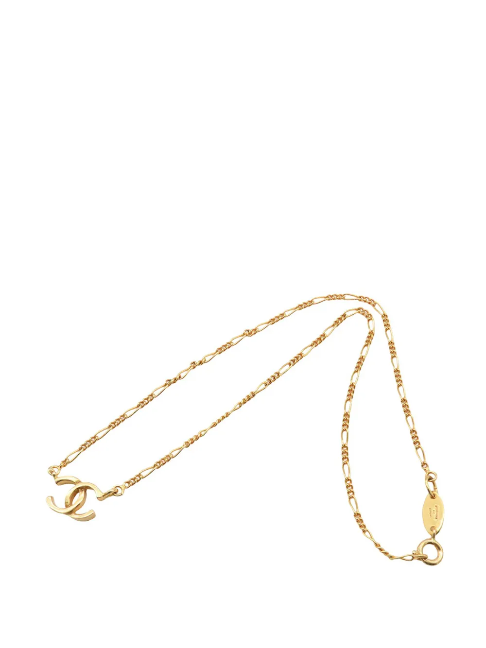 CHANEL Pre-Owned 1982 Gold Plated CC Pendant Necklace costume necklace - Oro