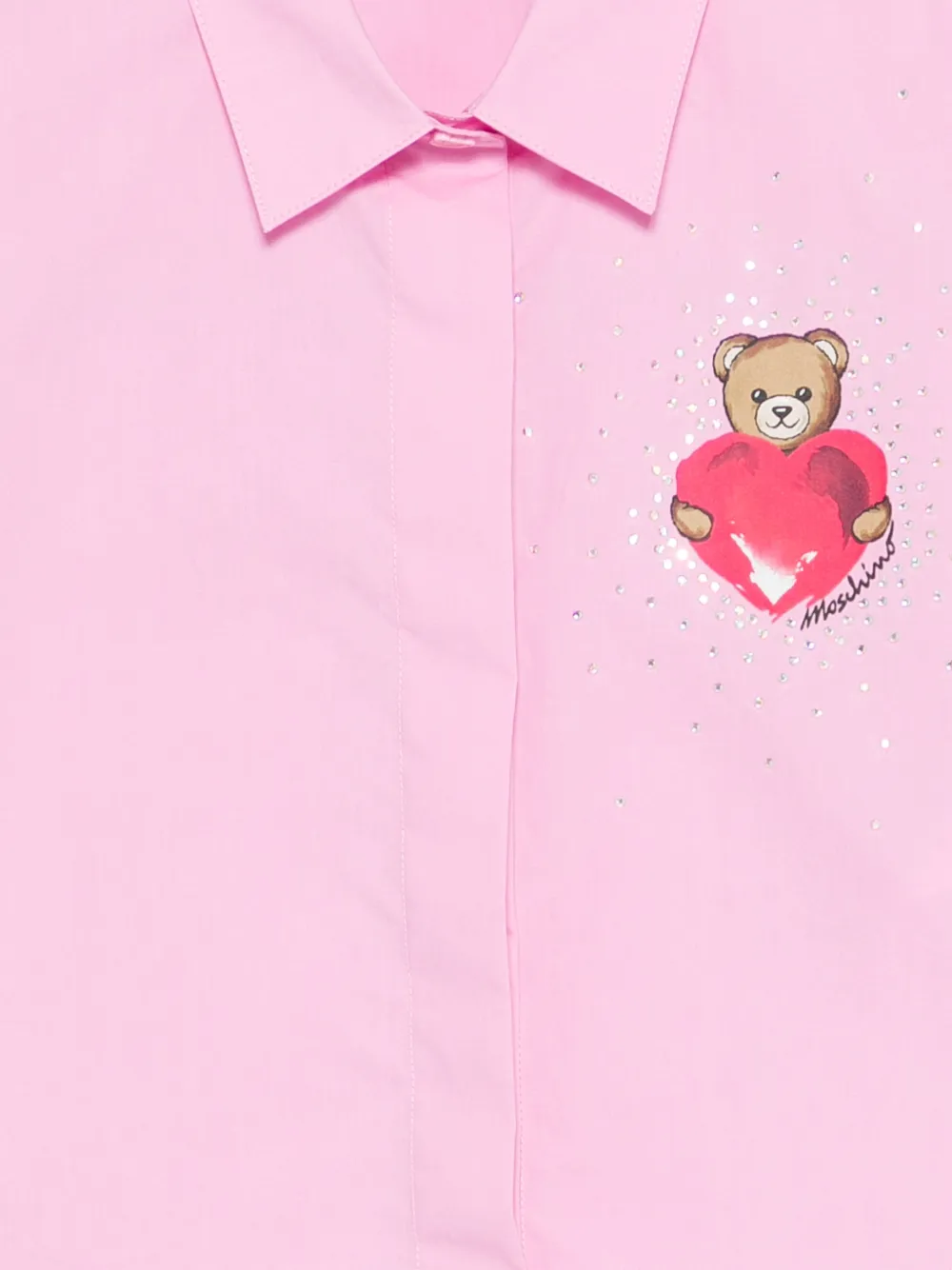 Moschino Kids Verfraaide shirt en shorts met beerprint Roze
