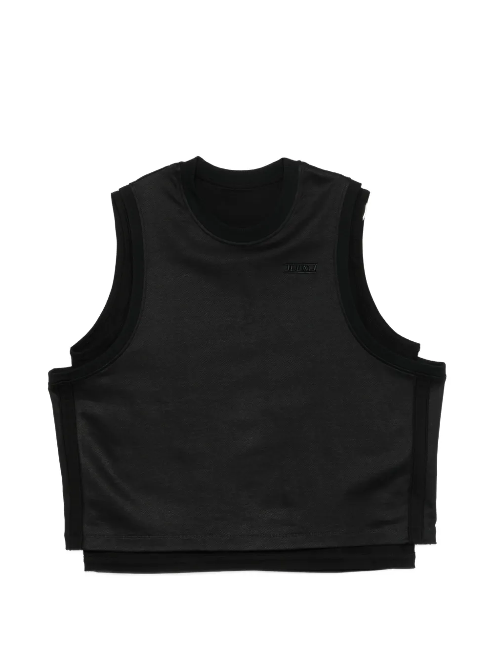 Juun.J layered logo-plaque vest - Nero