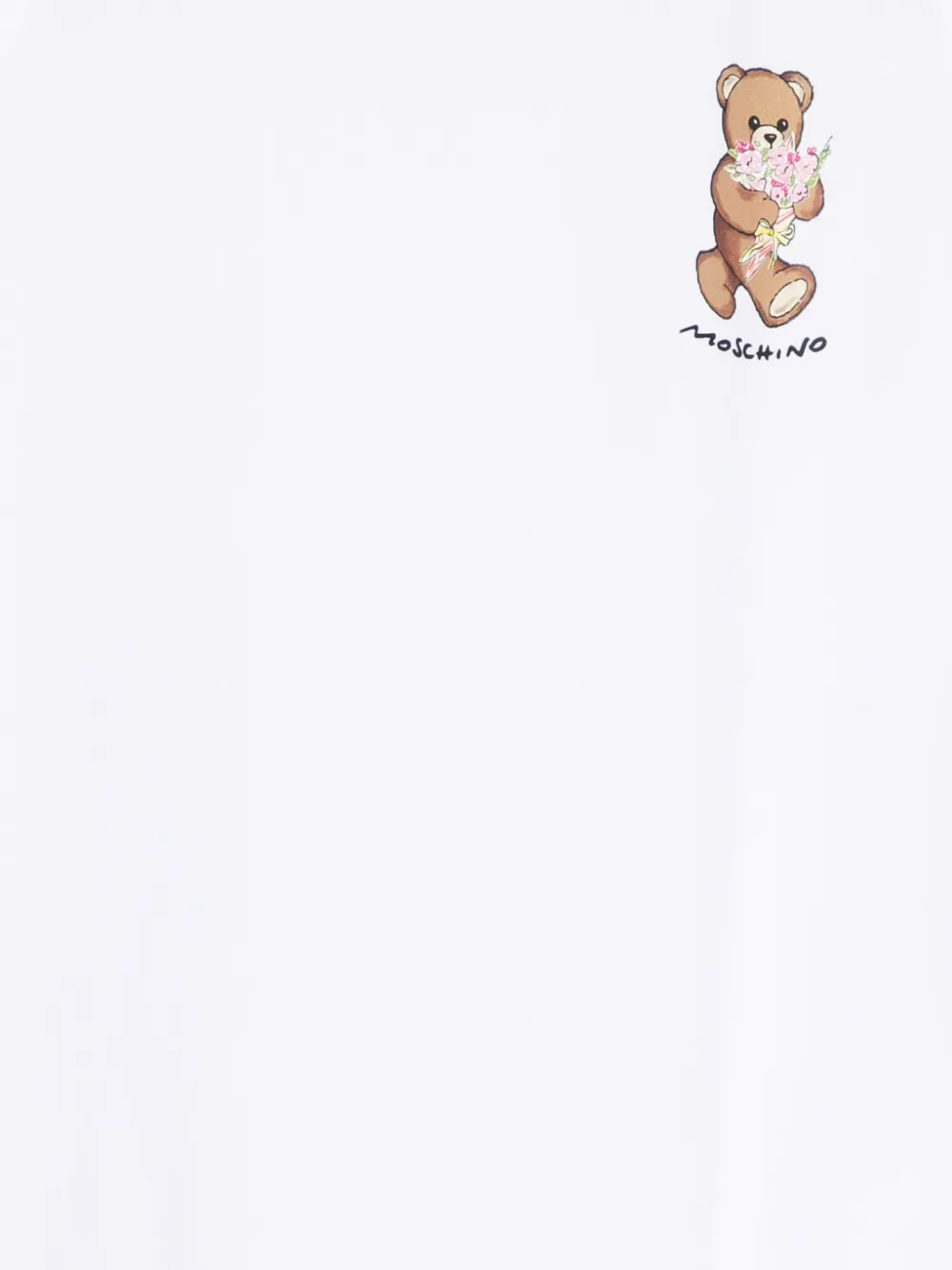 Moschino Kids Jurk met beerprint en ruches Wit