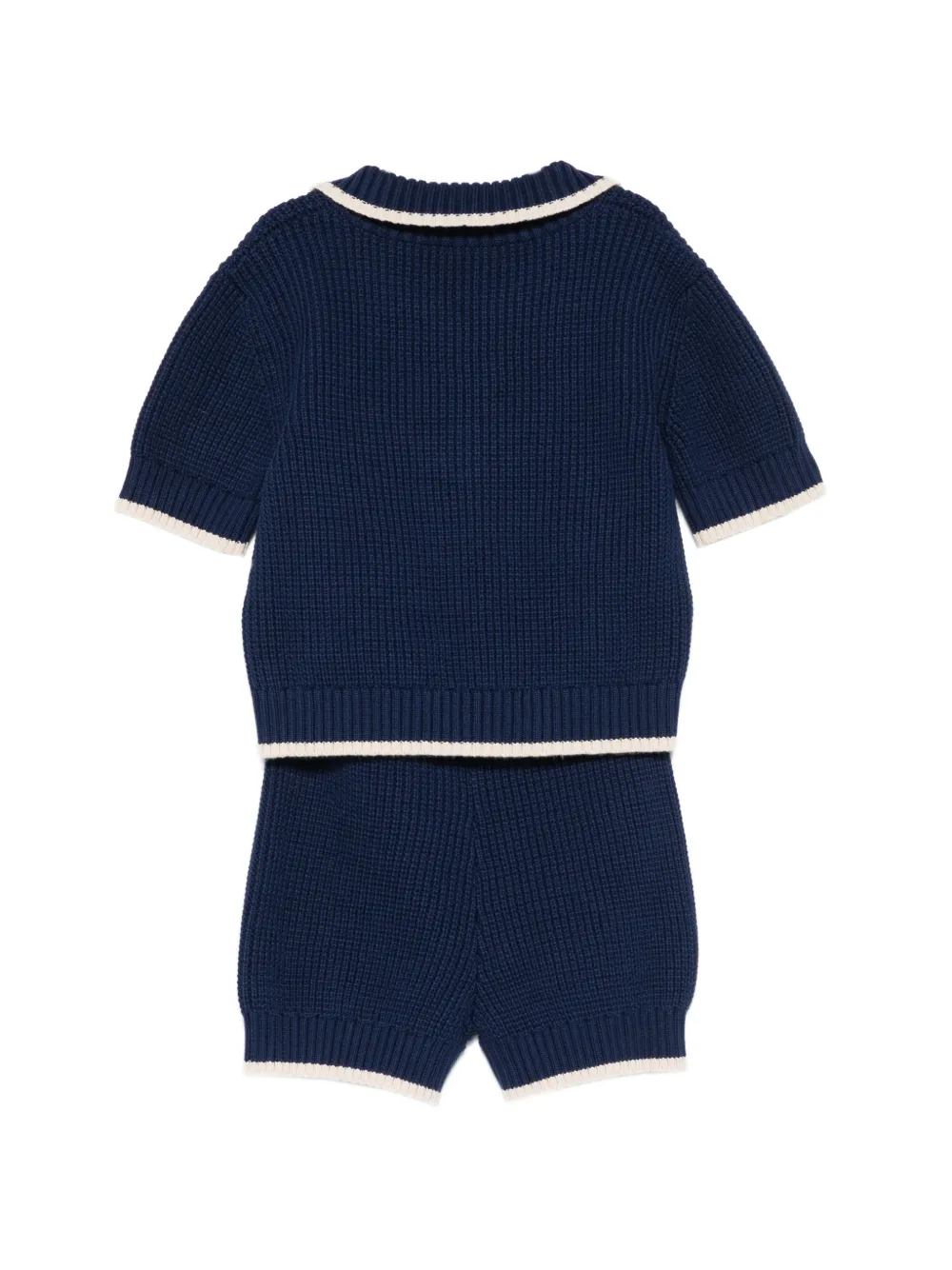 Elisabetta Franchi La Mia Bambina Twee gebreide shorts Blauw