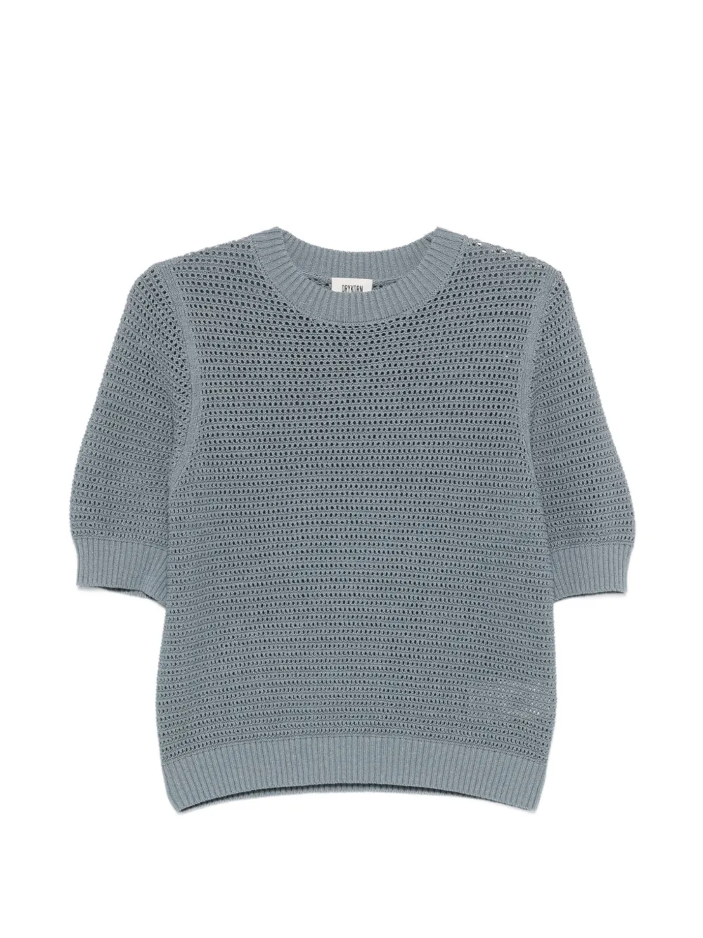 Drykorn Sanidy open-knit short-sleeve T-shirt - Blu