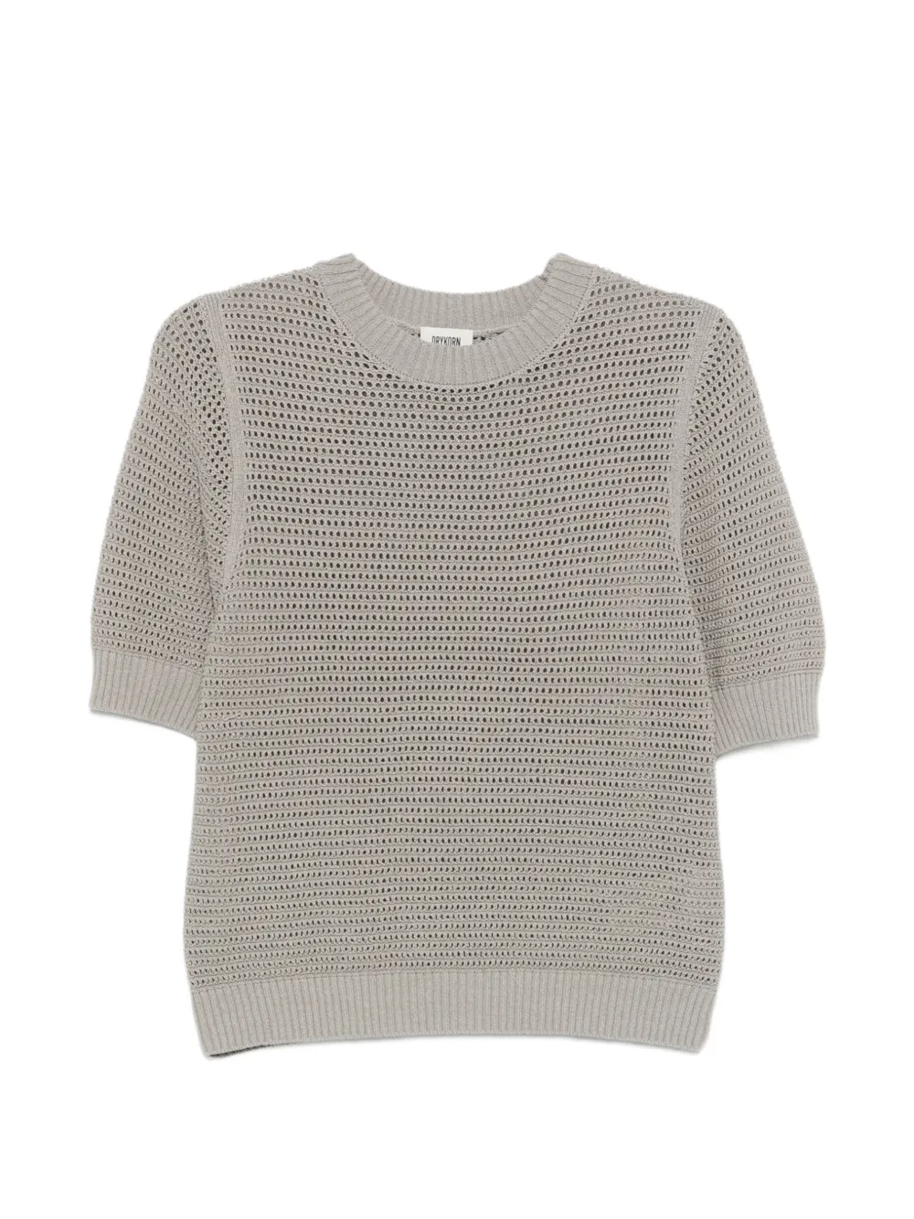 Drykorn Sanidy open-knit short sleeve T-shirt - Grigio