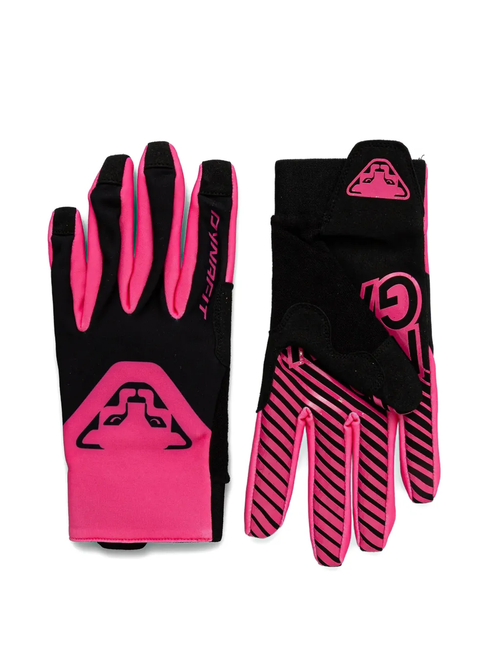 DYNAFIT DNA logo-print striped-pattern gloves - Nero