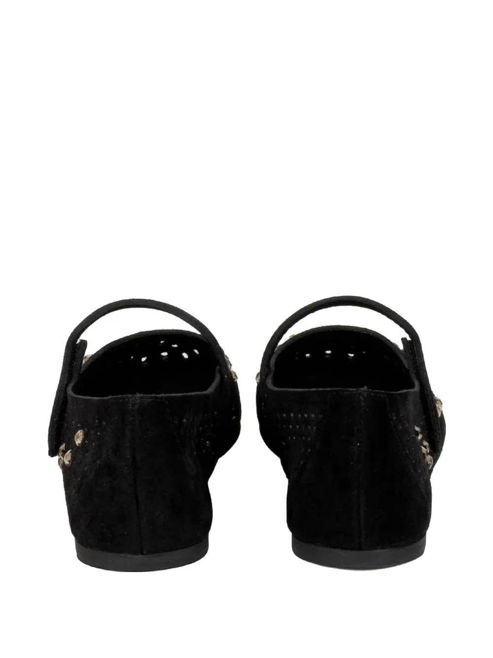 Pedro Garcia perforated embellished flats Zwart