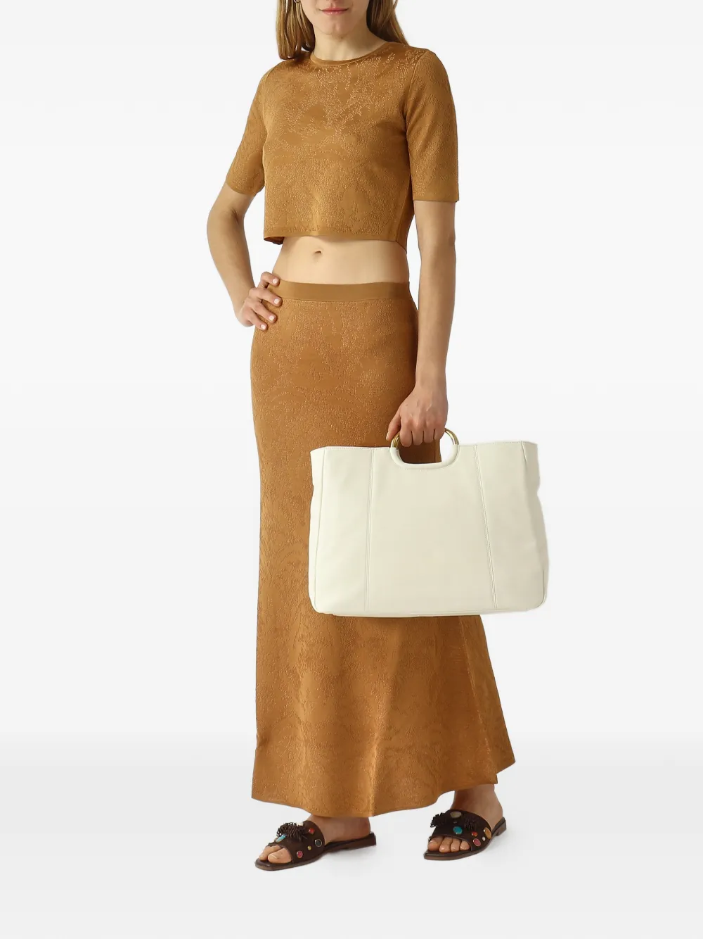TWINSET Rok met bloemenjacquard Beige