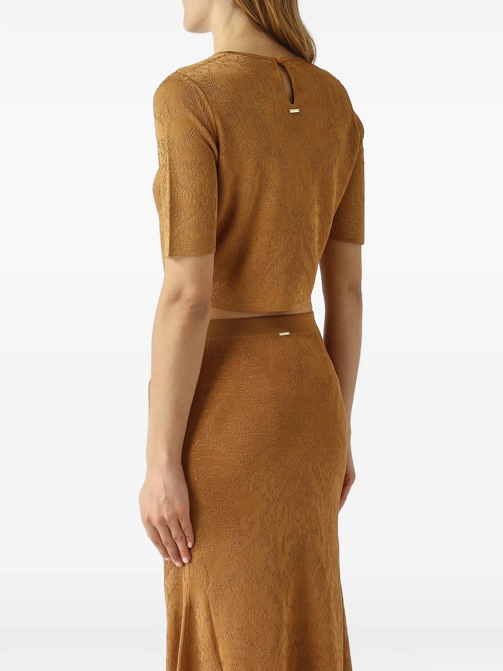 TWINSET Gebreide rok met damask patroon Bruin