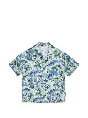 Palm Angels Kids Aop パームプリント ボウリングシャツ | ブルー