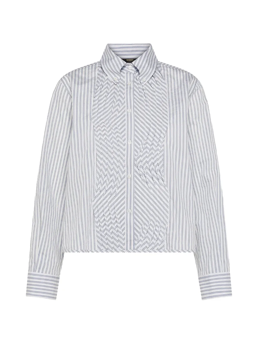 Seventy ruffled striped shirt - Bianco