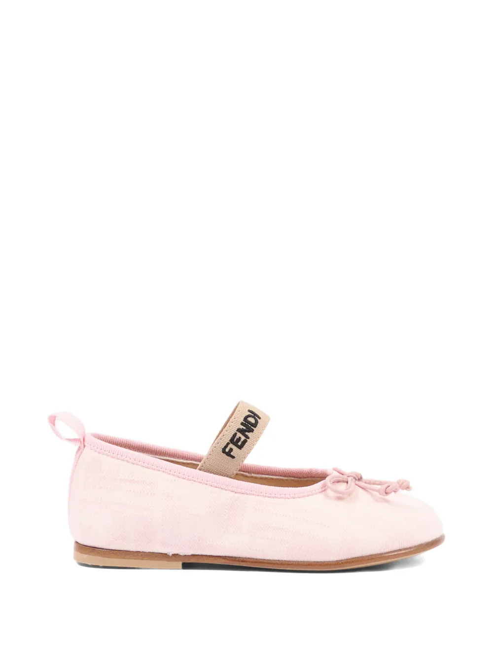 Fendi Kids bow-detail ballerinas Roze