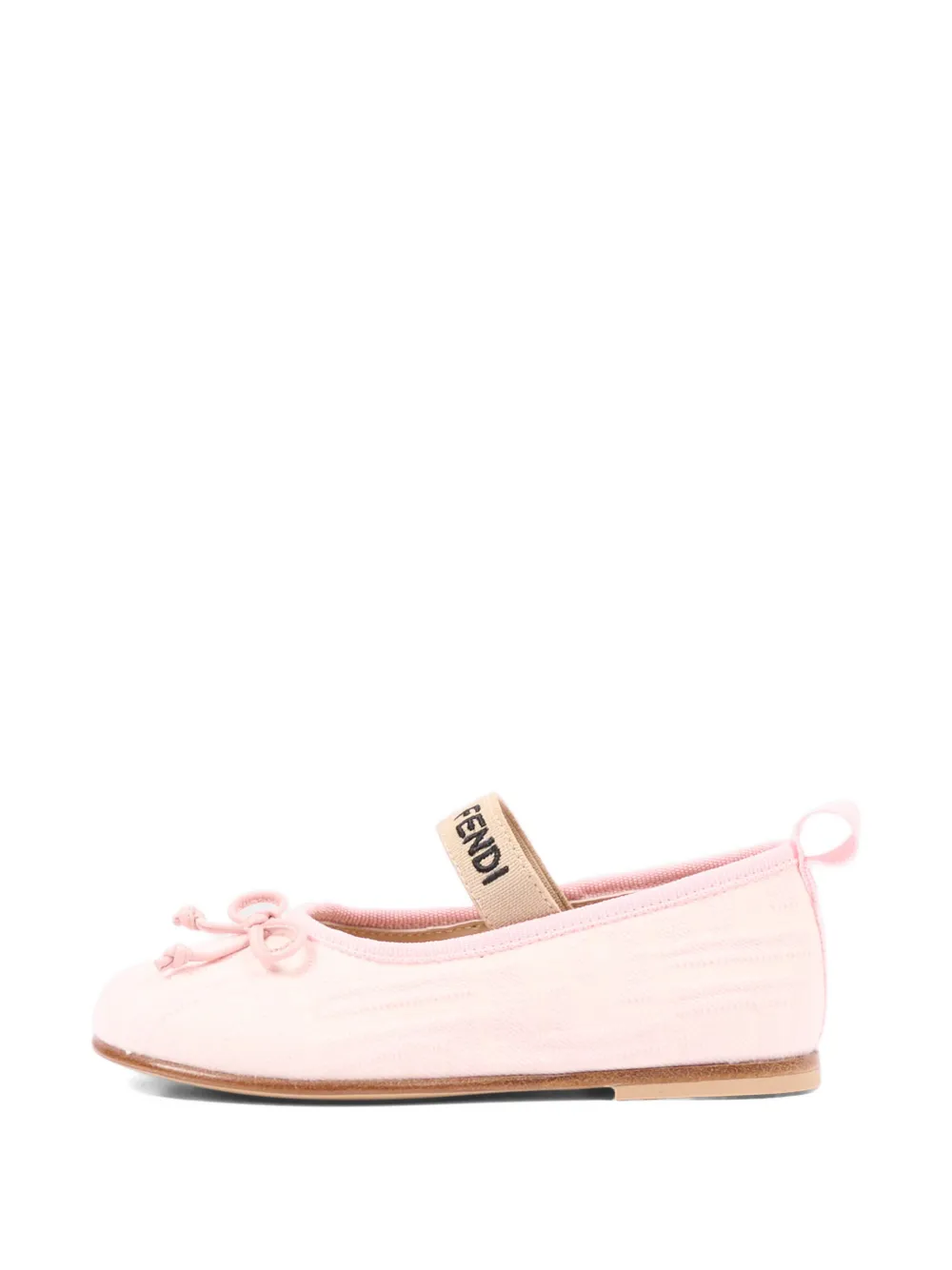 Fendi Kids bow-detail ballerinas Roze