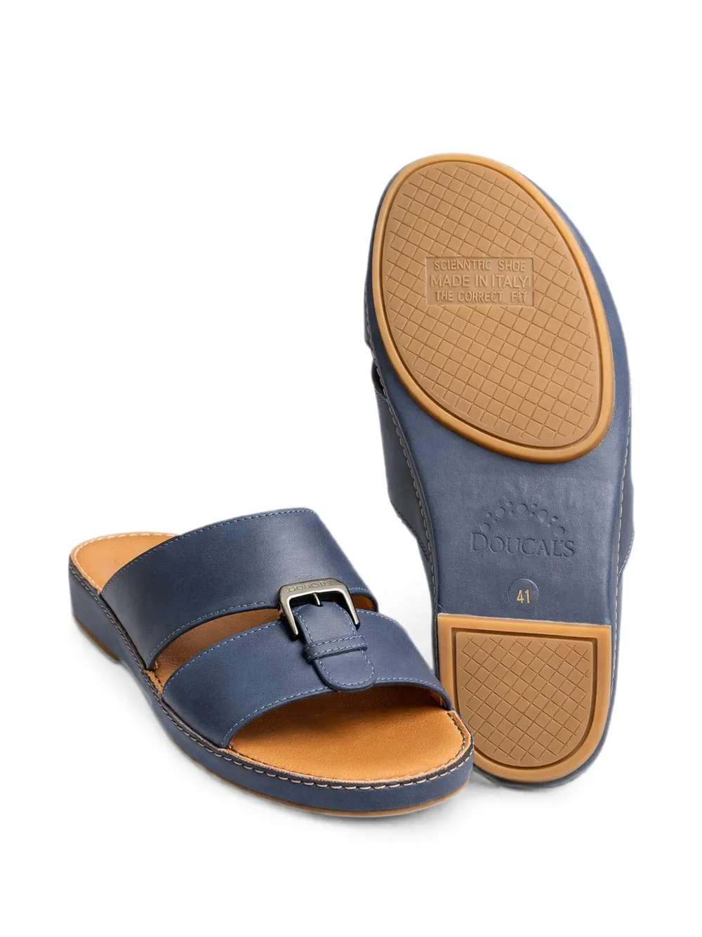 Doucal's buckle-fastening leather sandals Blauw