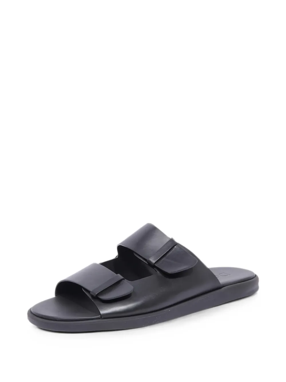 Doucal's touch-strap leather sandals Zwart