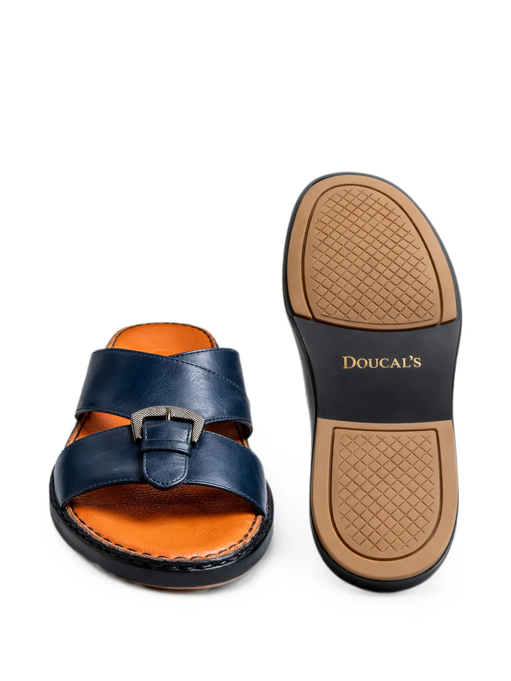 Doucal's buckle-fastening leather sandals Blauw