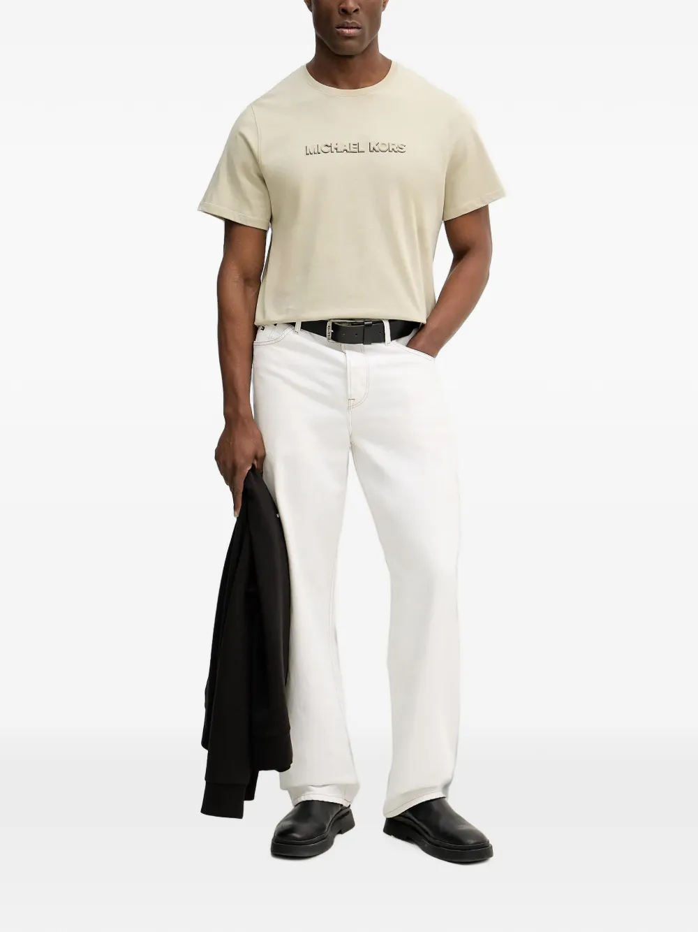 Michael Kors T-shirt met logo Beige