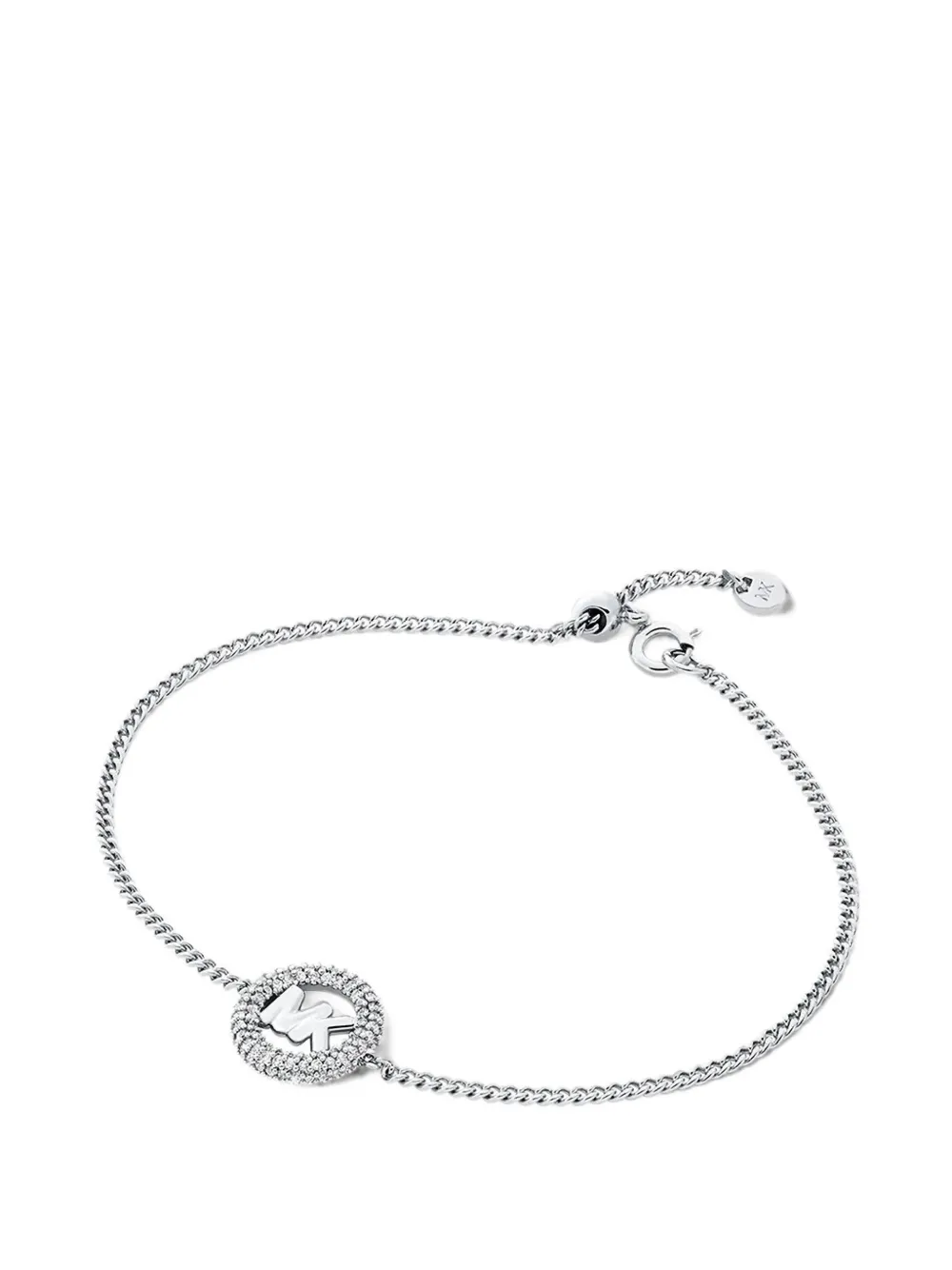 Michael Kors crystal-embellished logo-plaque bracelet - Argento