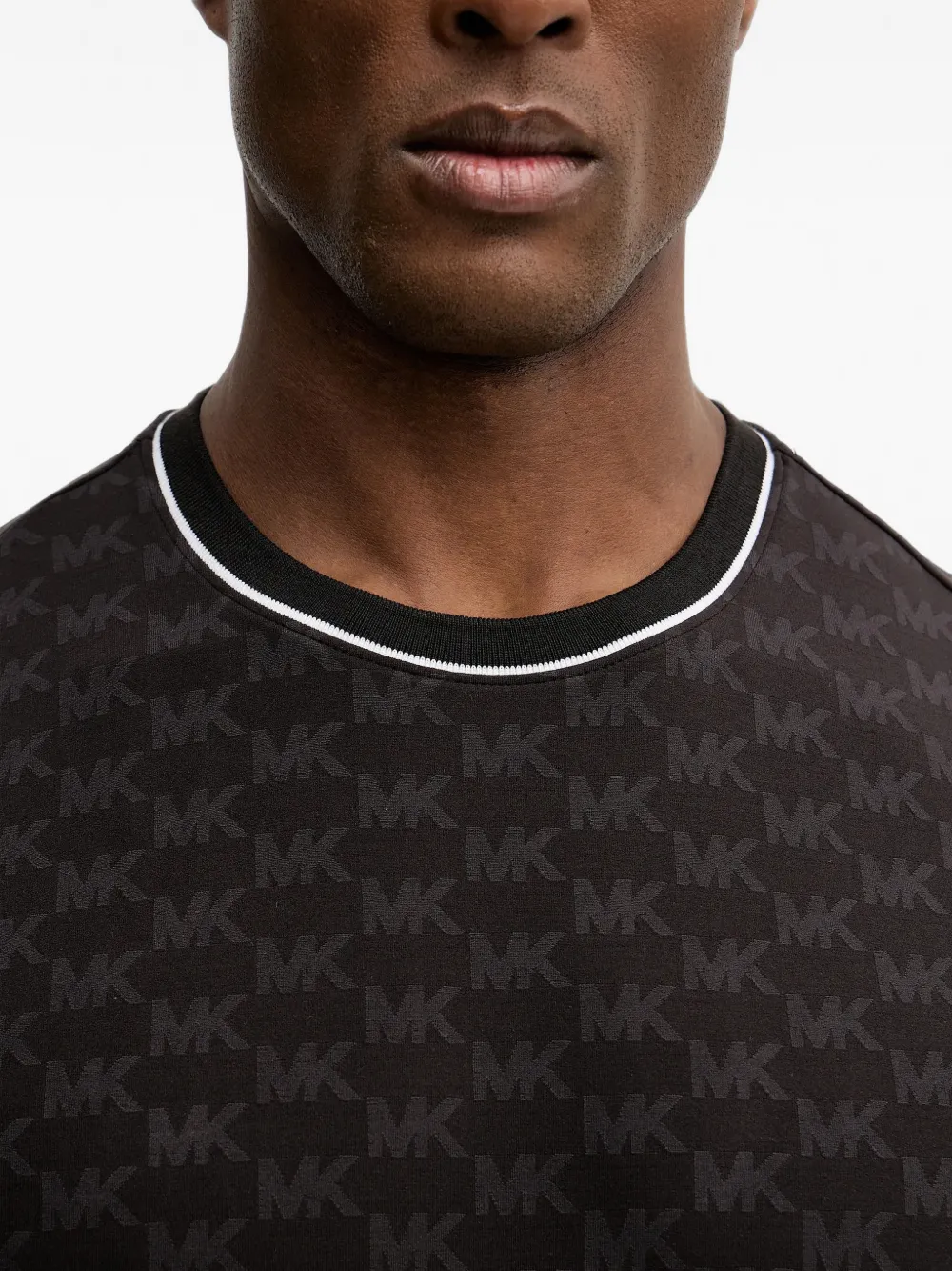 Michael Kors T-shirt met monogram-patroon Zwart