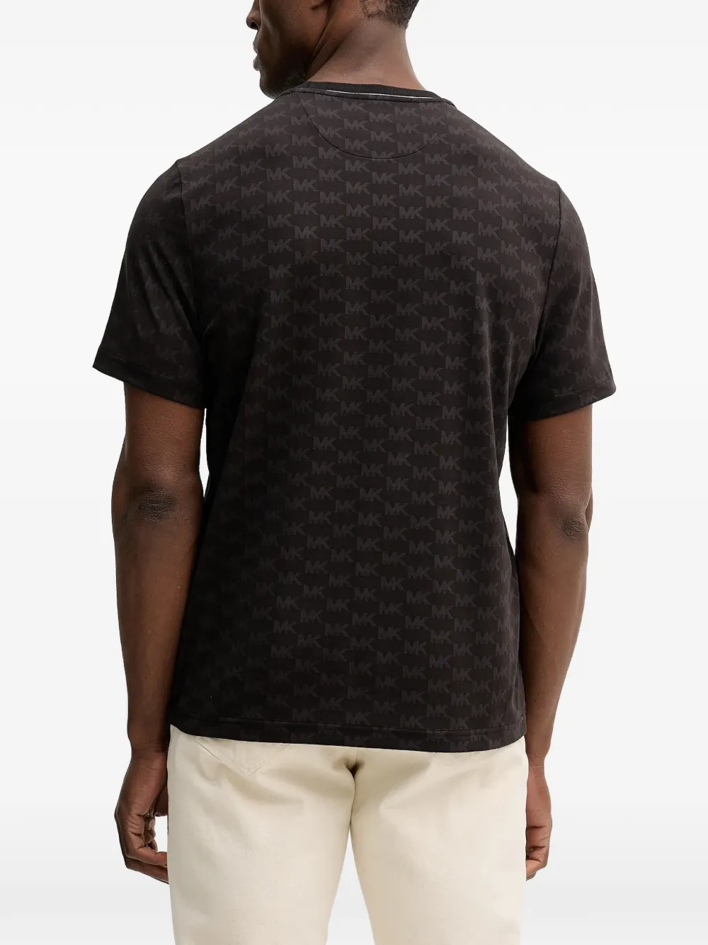 Michael Kors T-shirt met monogram-patroon Zwart