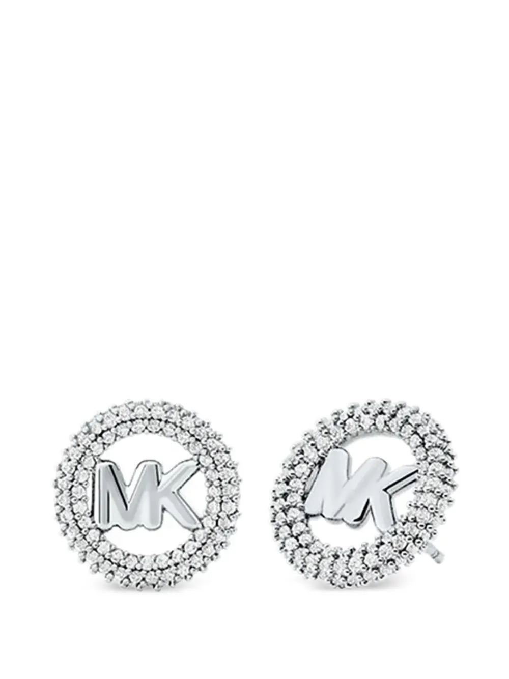 Michael Kors pavé-set logo earrings - Argento