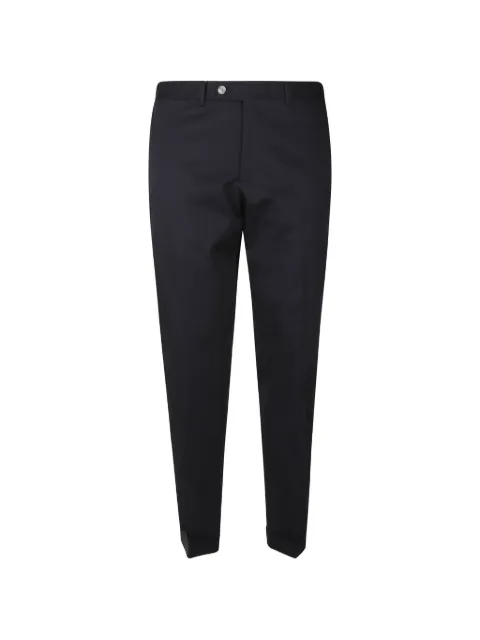 Barba pressed-crease turn-up trousers
