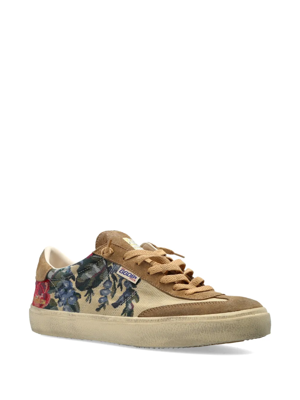 Golden Goose Leren sneakers met bloemenprint Beige