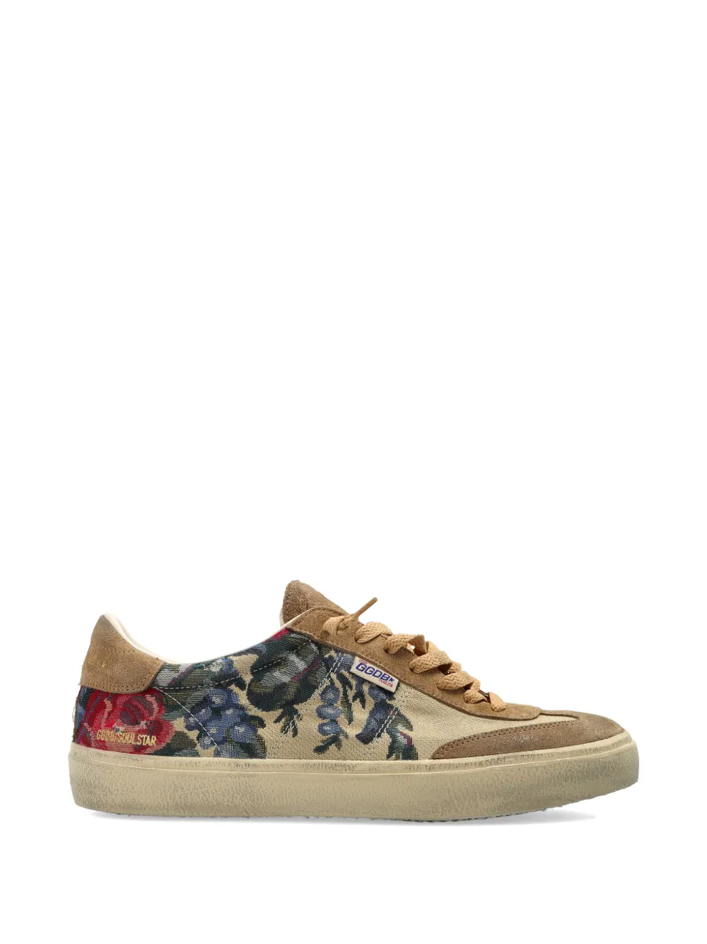 Golden Goose Leren sneakers met bloemenprint Beige