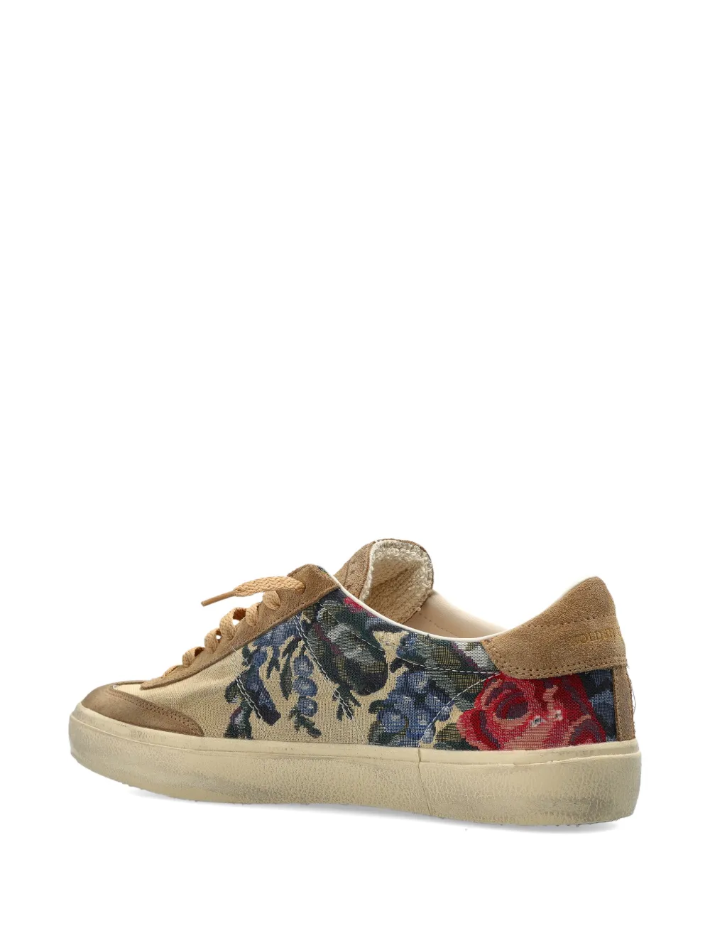 Golden Goose Leren sneakers met bloemenprint Beige