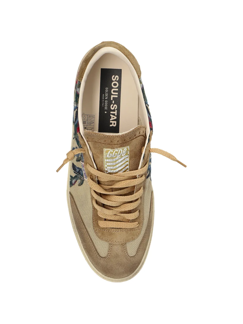 Golden Goose Leren sneakers met bloemenprint Beige