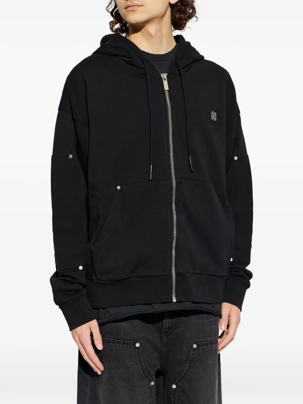 44 LABEL GROUP Hoodie met rits Zwart