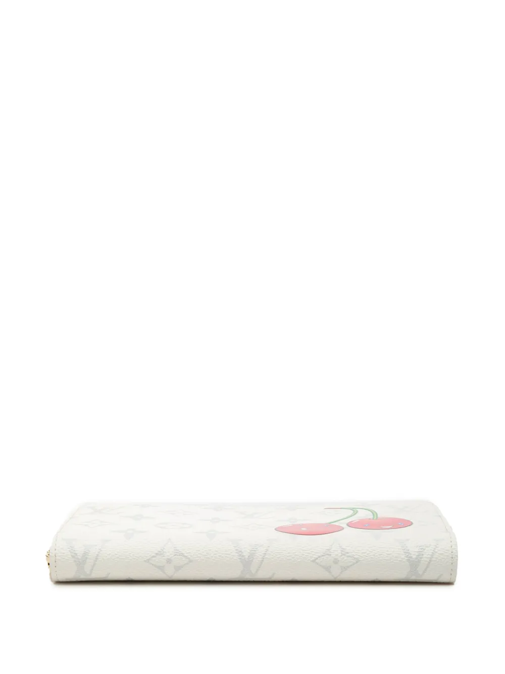  Louis Vuitton Pre-owned Cartera Larga Vaquera Con Cremallera, Estampado De Cereza Y Monograma Takashi Murakami 2021-2025 - Blanco 