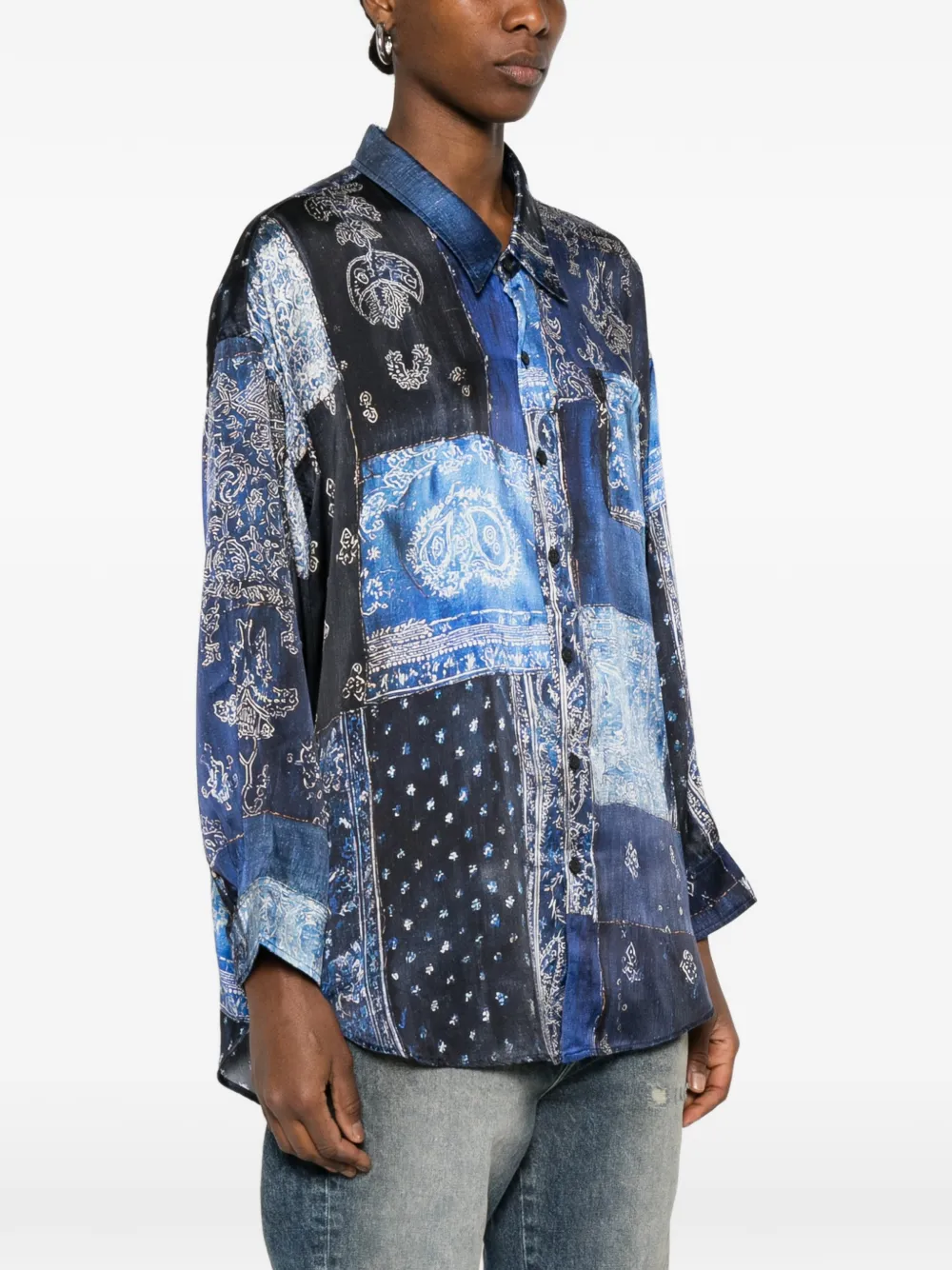  R13 Bandana Patchwork Shirt - Blue 