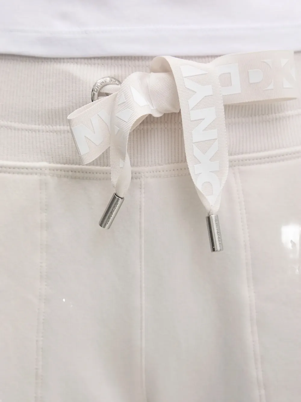 DKNY elasticized waistband track trousers Beige