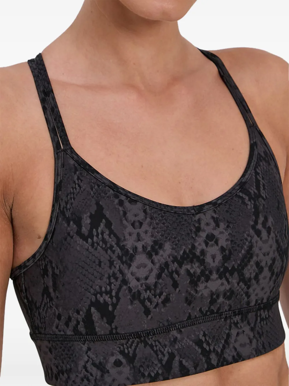 DKNY snake-print strappy sports bra - Schwarz