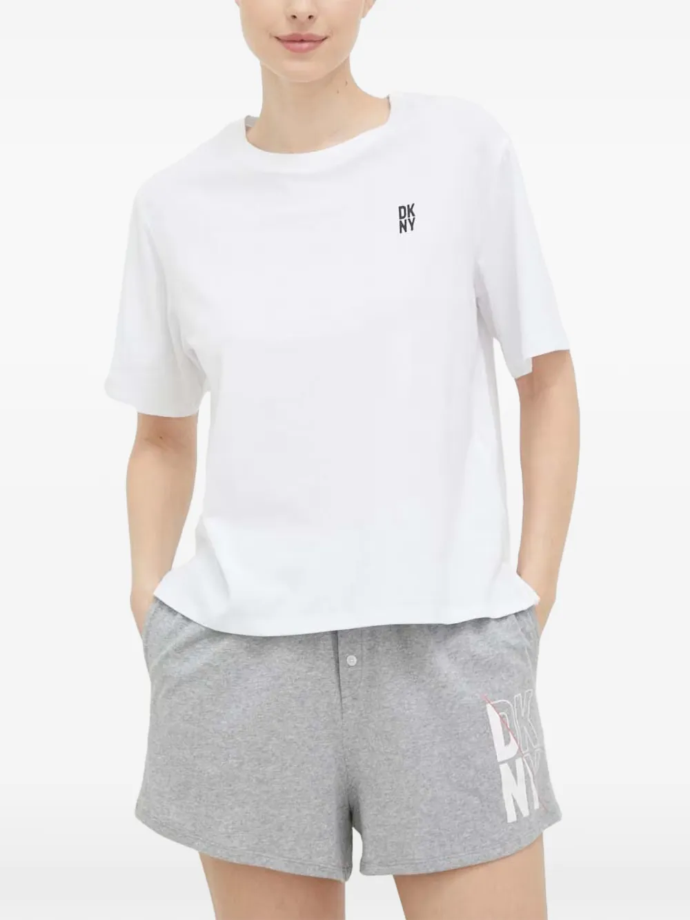 DKNY logo-print pajamas - Weiß