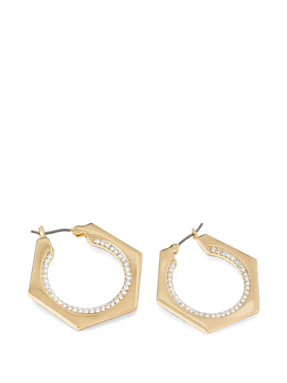 DKNY Willa embellished hexagonal hoop earrings