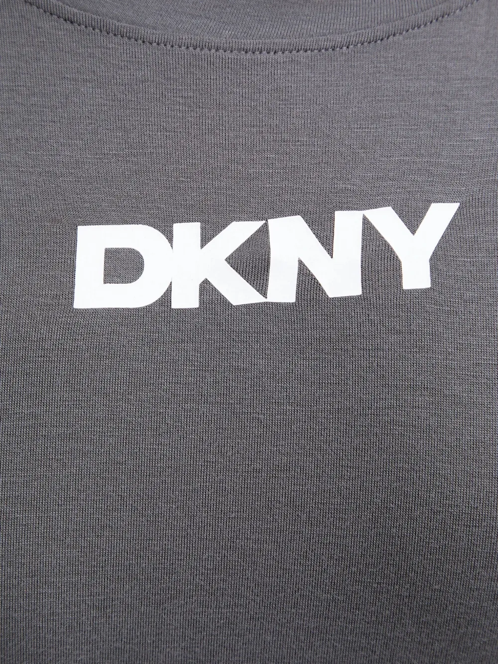 DKNY Nachtjapon met korte mouwen en logo-print Grijs