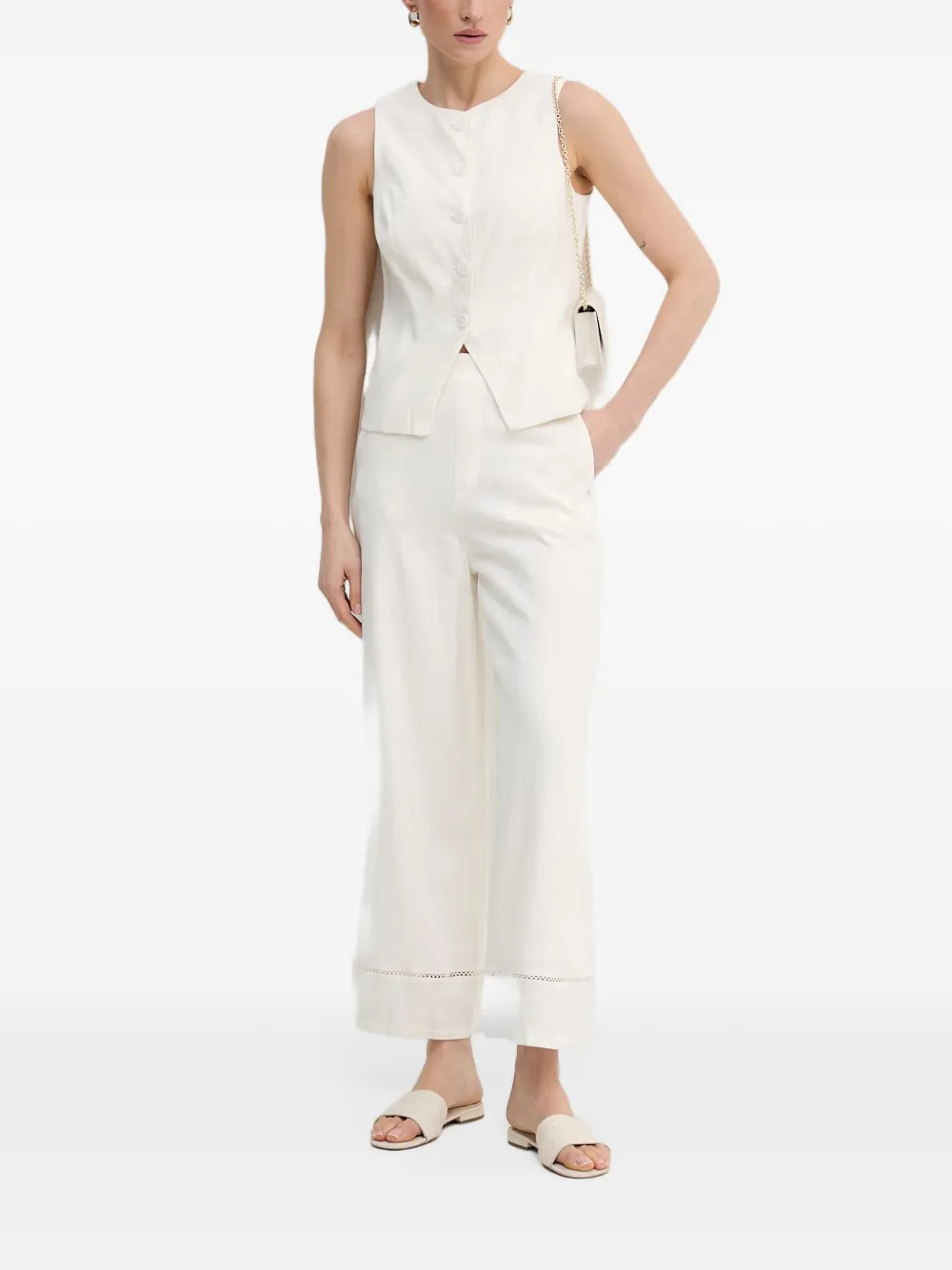 DKNY Broek met afwerking Beige