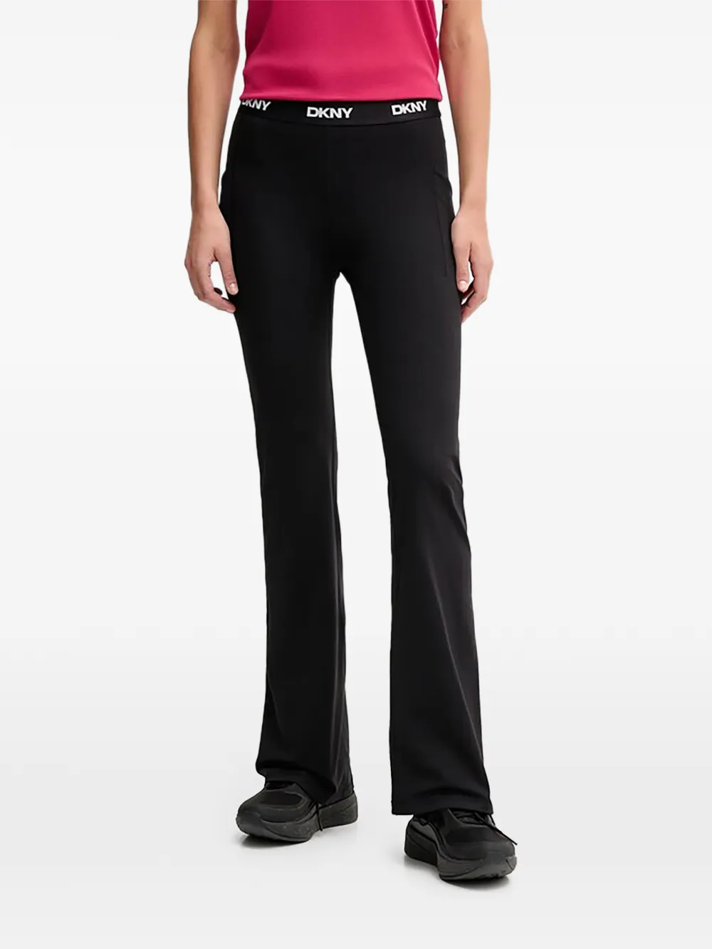 DKNY logo waistband trousers - Nero