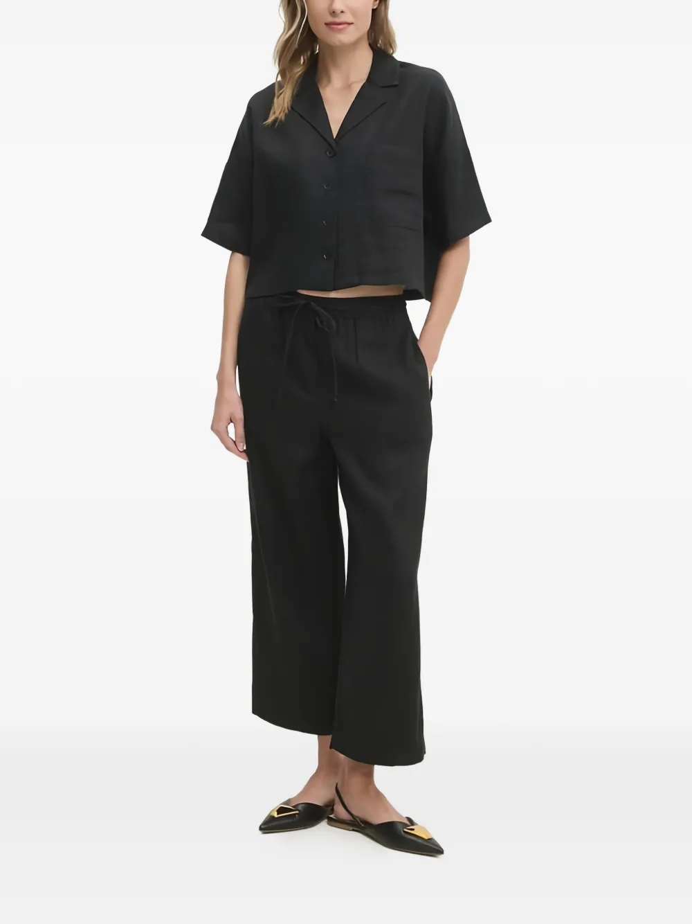 DKNY Broek met trekkoord Zwart