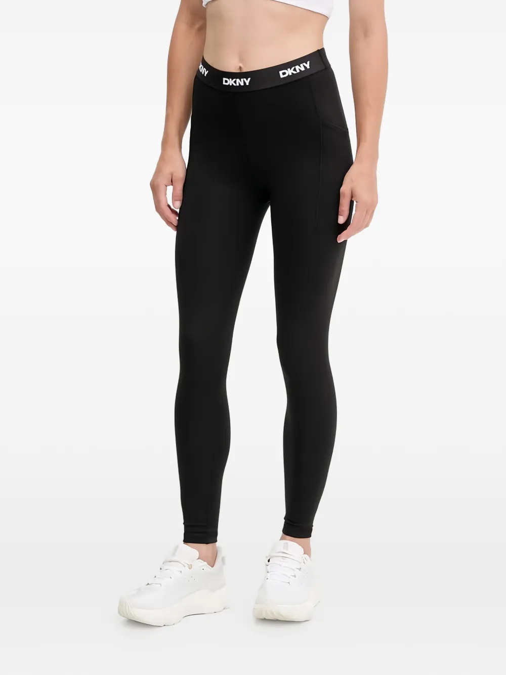 DKNY logo waistband leggings - Nero