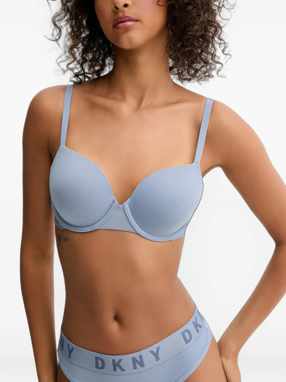 DKNY logo-tape underwired bra - Blau