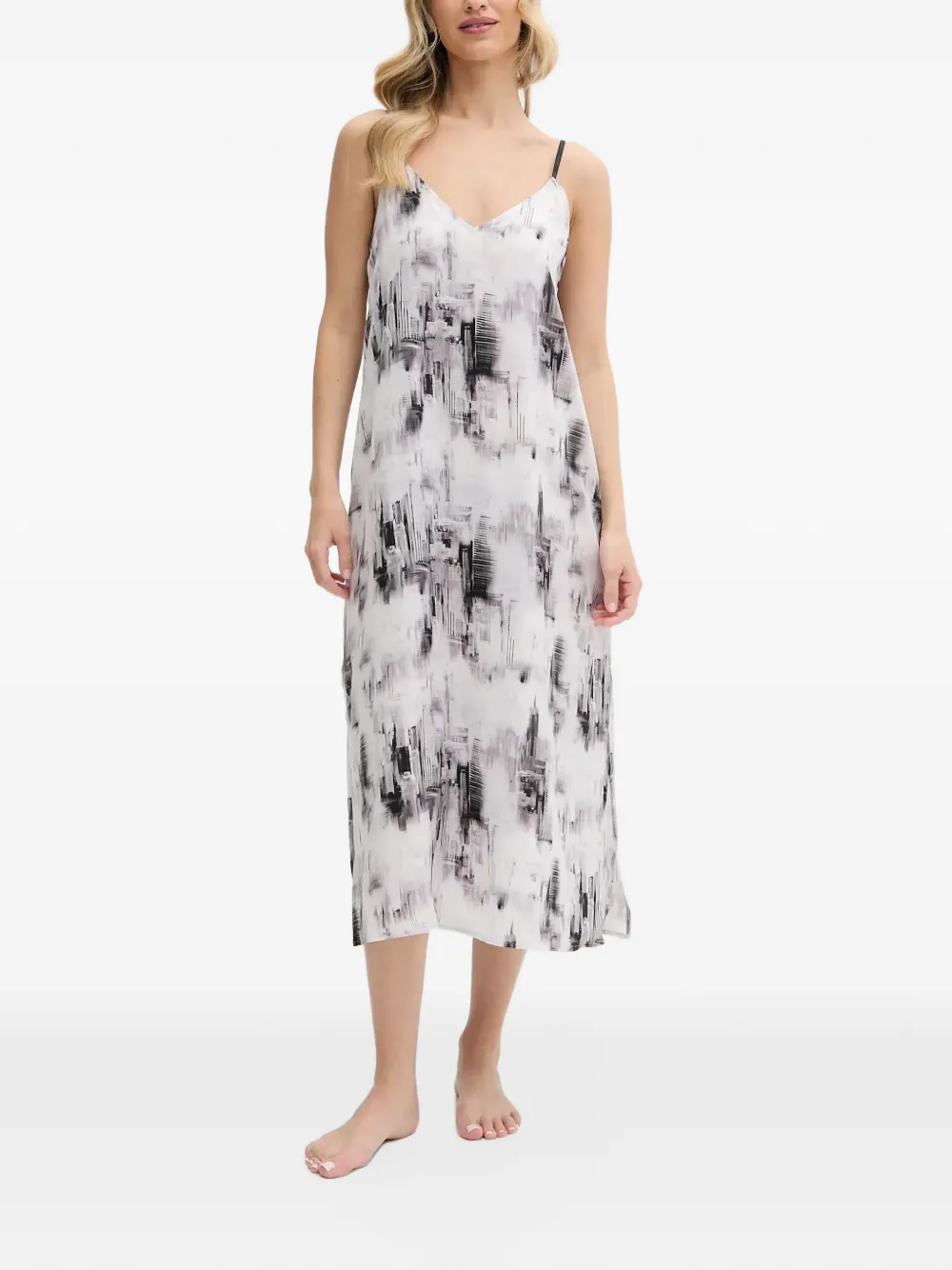 DKNY abstract-print midi nightdress Wit