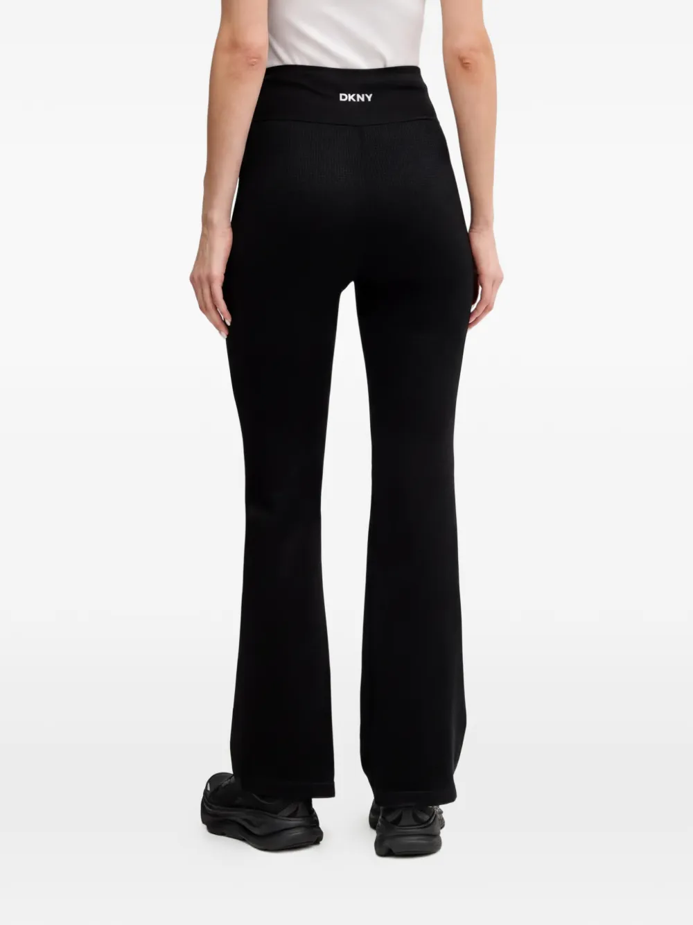 DKNY Flared legging met logodetail Zwart