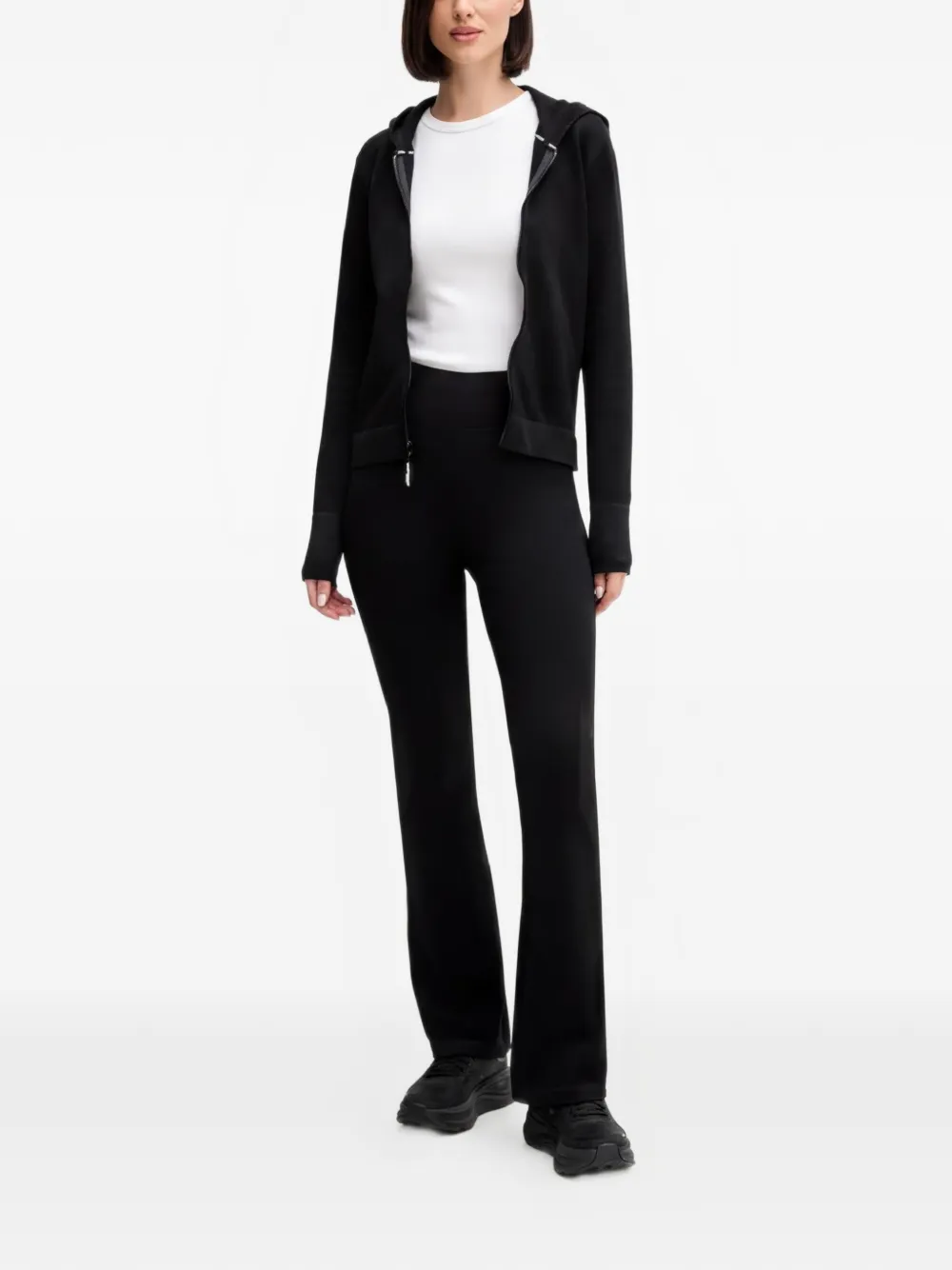 DKNY Flared legging met logodetail Zwart
