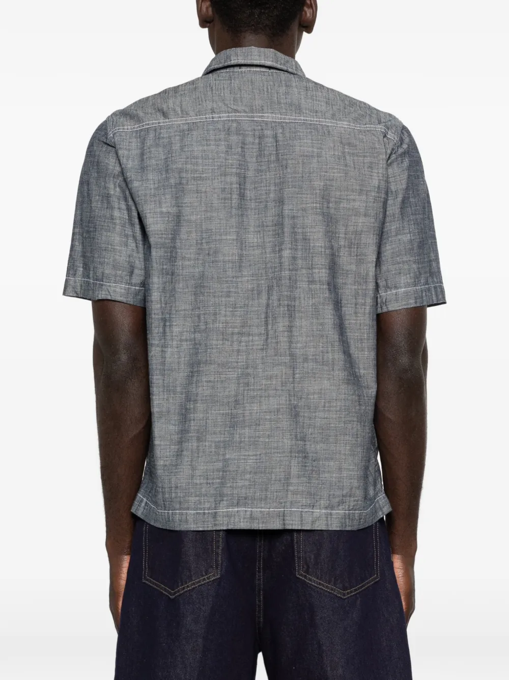 C.P. Company Chambray overhemd met korte mouwen Grijs