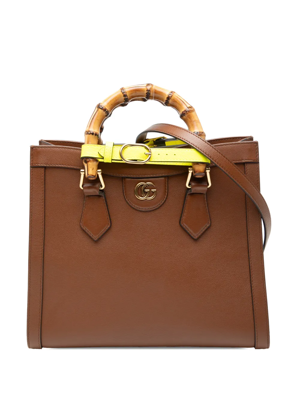 Gucci Pre-Owned 2000-2015 Small Leather Bamboo Diana satchel - Marrone