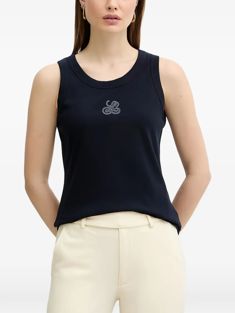 LUISA SPAGNOLI embroidered tank top - Blu