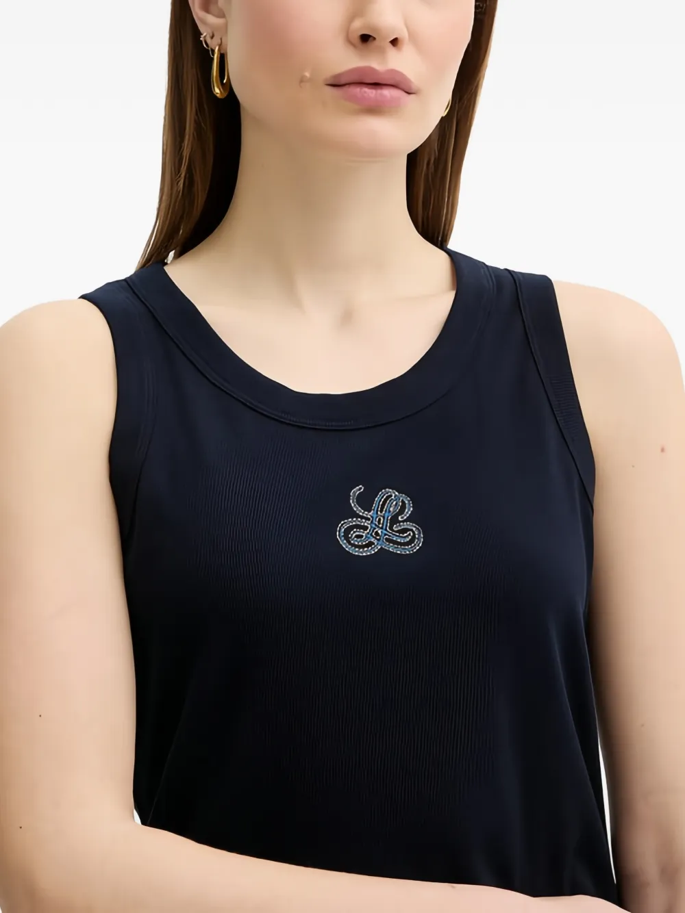 LUISA SPAGNOLI Tanktop met borduurwerk Blauw