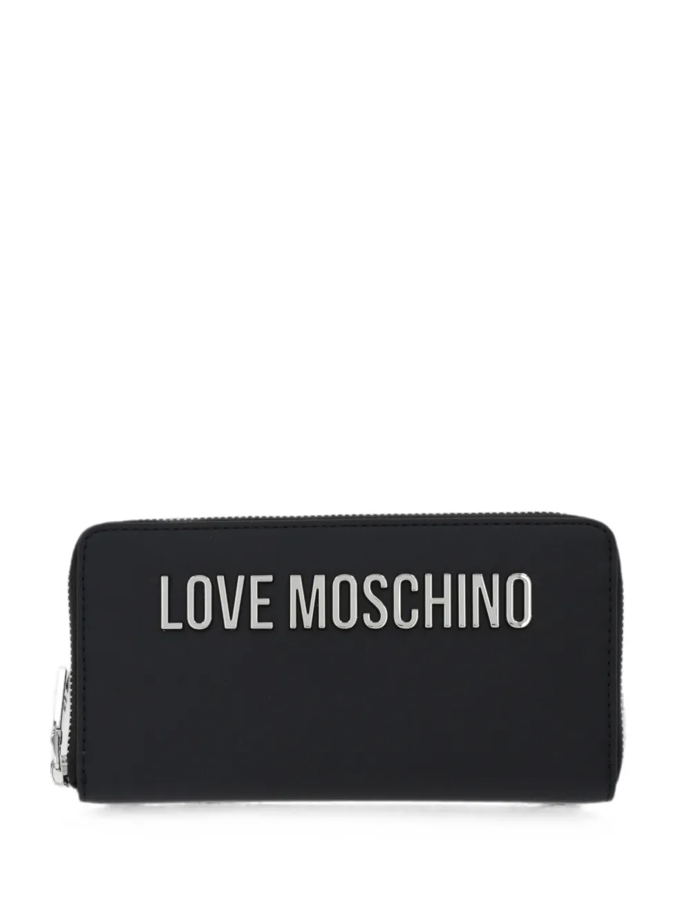 Love Moschino logo-plaque zip wallet - Nero