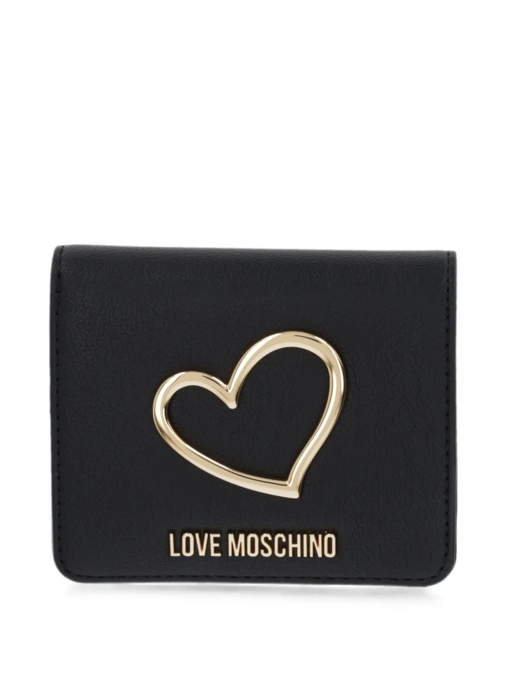 Love Moschino heart-plaque logo-lettering wallet - Nero